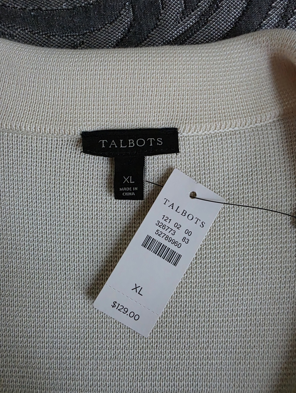 NWT Talbots Cream Ponte Knit Blazer Jacket - Classic 3 Button Front XL - Picture 6 of 7